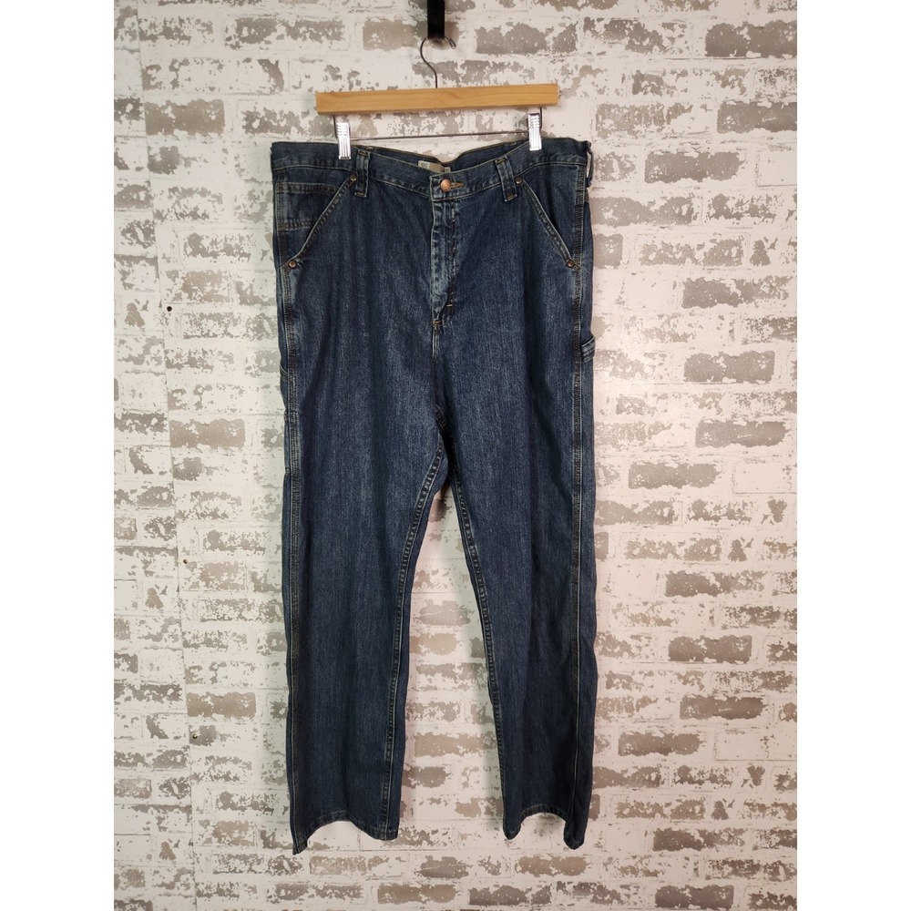Lee‎ Jeans Mens Size 42x32 Blue Carpenter Stretch Pockets Relaxed Workwear